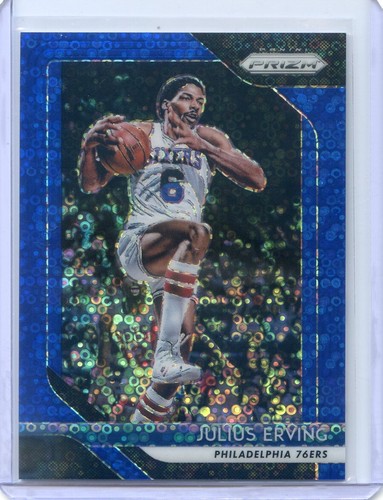 2018-19 Panini Prizm Fast Break JULIUS ERVING #95 BLUE DISCO PRIZM /175 76ERS
