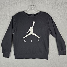 Nike Air Jordan Youth Large Sweatshirt Black Jumpman Logo Crewneck