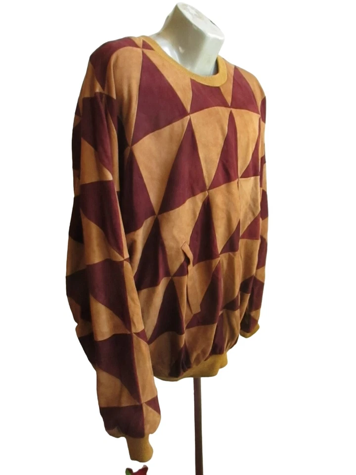 Vintage Men's 1970's Suede Pullover Sweater Shirt XL/2XL Indy Mod Leather Rarest - Image 2 of 4