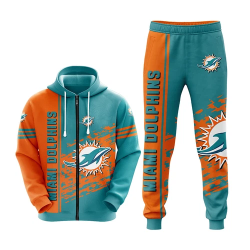 Miami Dolphins Men's Hoodie Jogger Sets, Sport Outfits
