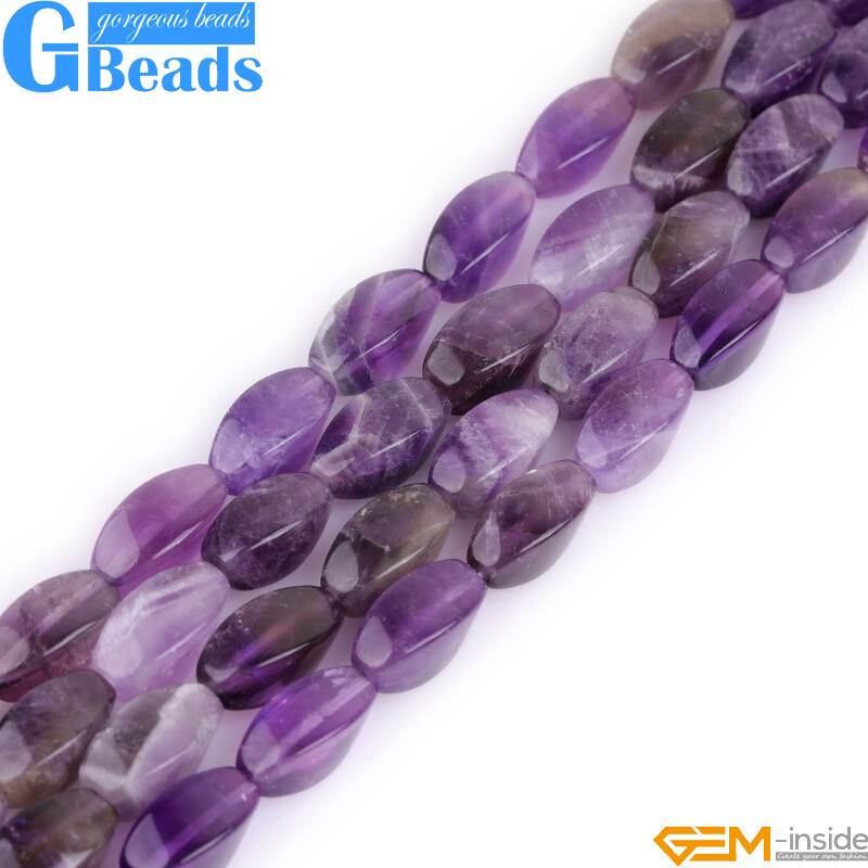 15mm Square Twist Gemstone Beads - Assorted Natural Stones For Jewelry Making 7 thumbnail image