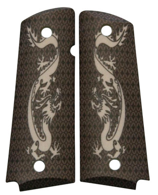 Silver Chinese Dragon Custom Full Size Government Commander 1911 Grips