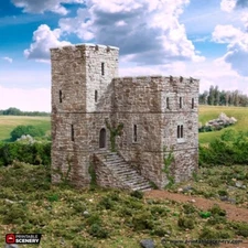 Medieval Stone Castle Terrain for DND and Tabletop Games, Tabletop, Fort, (28mm)