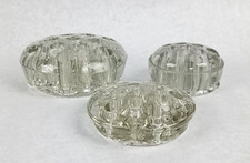 Set of 3 Vintage Clear Glass Flower Frog Floral Arrangement Wonderful Near Mint 