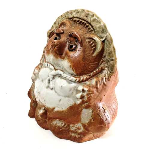Japanese Tanuki Raccoon Dog Figure Shigaraki Pottery Talisman Lucky Charm T20 - Picture 3 of 10