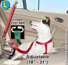 Seat Belt Tether for your pet/dog in the car - Large - PTST1 - Step 6 Pink/Brown