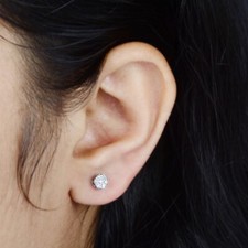 0.18 Ct H/SI Natural Diamond Studs 10k White Gold Jewelry Earrings for Women