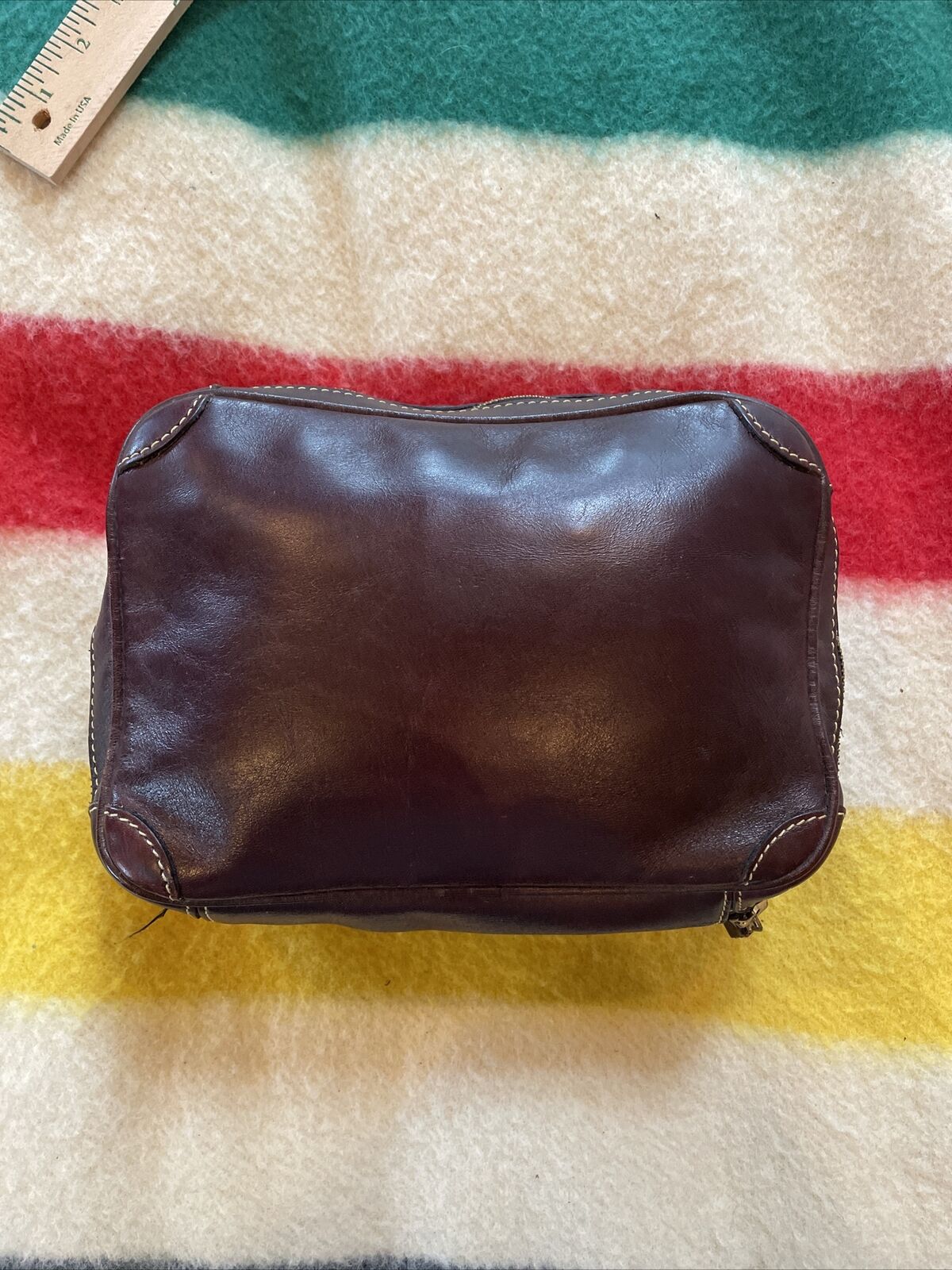 Vintage Holland Sport Leather Toiletries Bag Hand… - image 1
