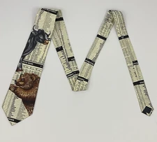 Vintage Bear Bull Stock Market Wall Street Finance Dow Jones Steven Harris Tie