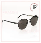SAINT LAURENT YSL SL M65 Black Silver Round Unisex Metal Sunglasses SLM65 002