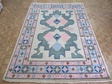 9'9 x 13'8 Hand Knotted Ivory Geometric Mamluk Oushak Oriental Rug G13465