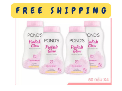 X4 POND'S Pinkish White Face Powder Glow Angle Shine Brighten UV Protect 50 g.