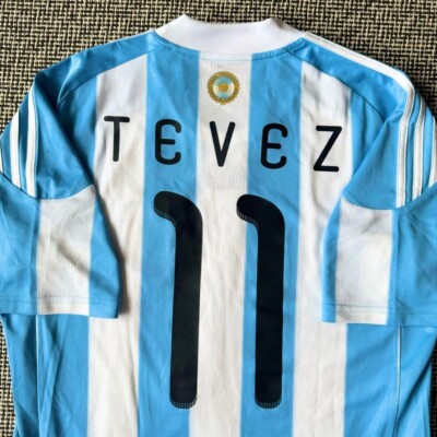 Carlos Tevez #11 Argentina National Team 2010 Home Jersey Size M