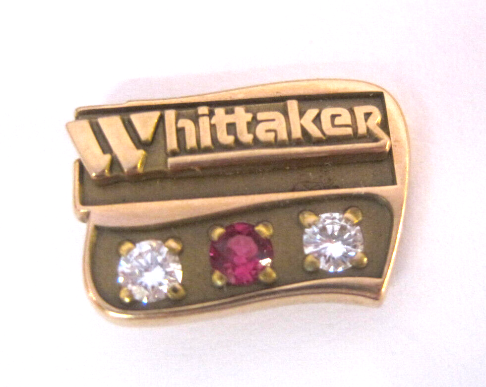 10K Yellow Gold Diamond Ruby Whittaker Pin Back 10K EMB CTO 2 4