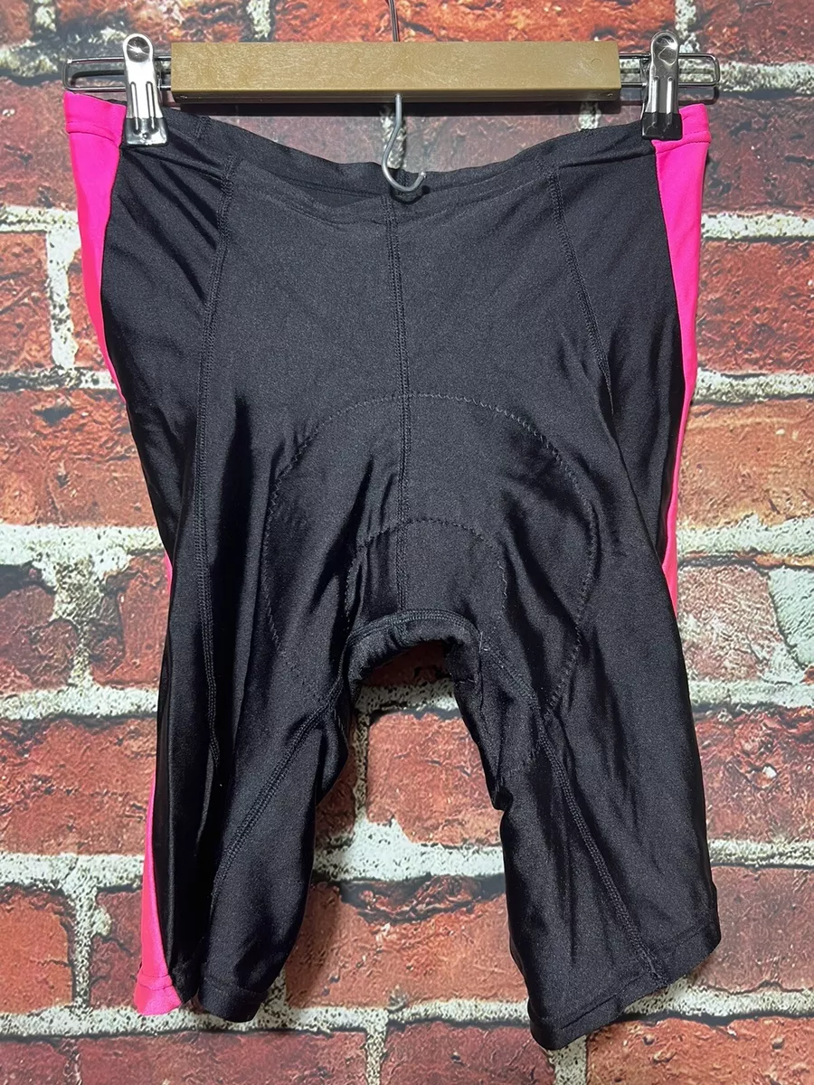 Black Bottoms Cycle Wear Womens Padded Bike Shorts Size Large Black Pink