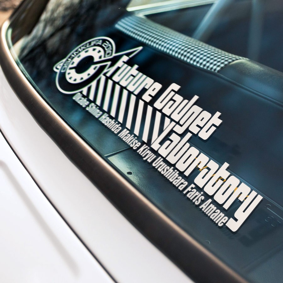 2x OSHMKUFA 2010 Future Gadget Lab Rintaro Okabe Kurisu Makise Anime Vinyl Decal