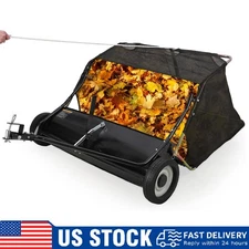 48" Tow Behind Lawn Sweeper Leaf Collector Sweeper for Lawn Grass Sweeper Debris