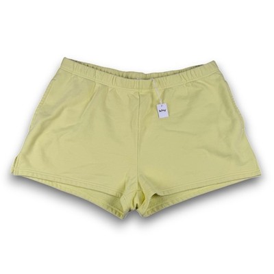 khy Kylie Jenner Fleece Lounge Shorts Womens 2XL Yellow PK24-3025-LMC-2X NWOT