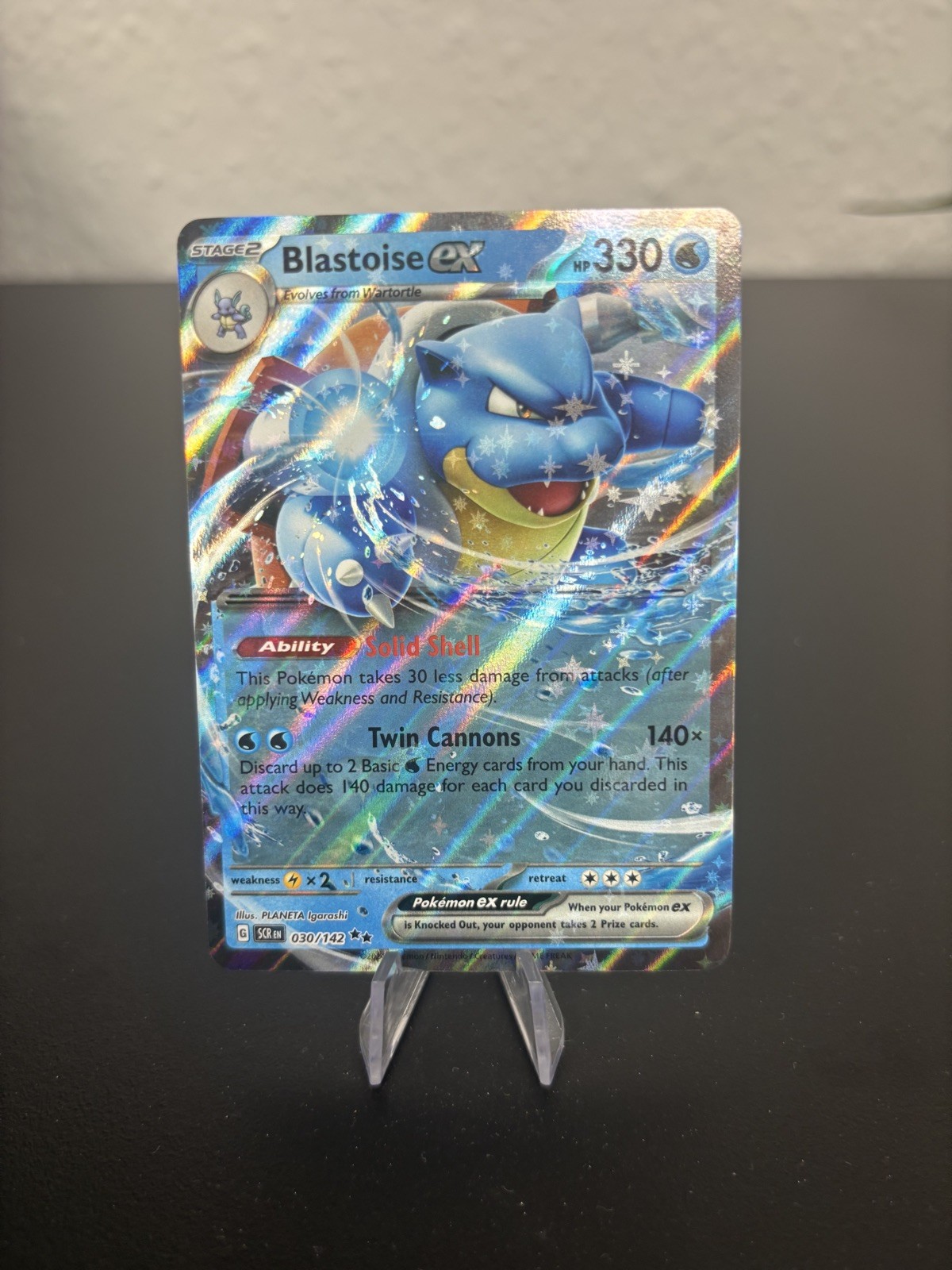 Blastoise EX 030/142 Stellar Crown Holo Pokemon Card - MINT