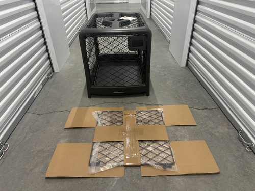 New Open Diggs Charcoal Revol Dog Crate Kennel Medium 2 Door Divider Heavy Duty