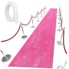 Carpet Runner Runway Rug 55 GSM Thickness 2.46 x 16.4 Feet Glitter Rose Red