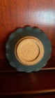 Handmade Teal Pottery Trinket Dish w/ Crackle Glass Inlay, Round — photo 3
