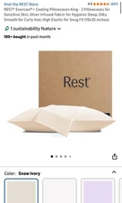 Rest Evercool Cooling Pillowcases King Size Ivory 2 Pcs (19x35inches) Silky