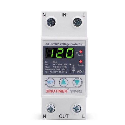 SVP-912 40A 63A 80A 220V Adjustable Over and Under Voltage Protective Device