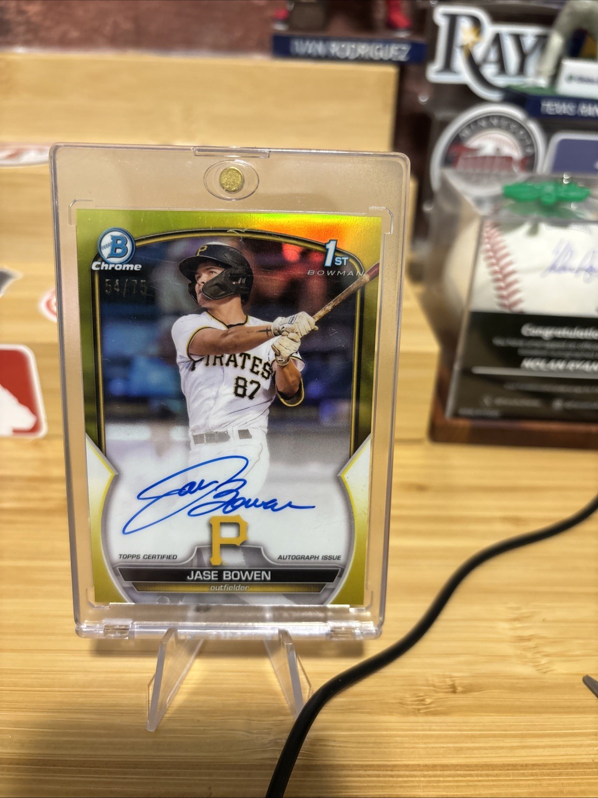 2023 Bowman -Chrome Prospect Autographs Jase Bowen #CPA-JBN Yellow Refractor /75