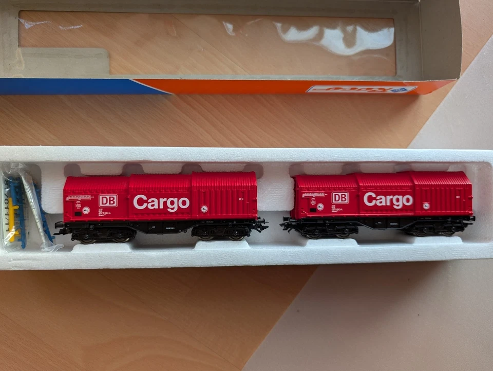 Roco 2x Teleskophaubenwagen DB Cargo neu HO DC