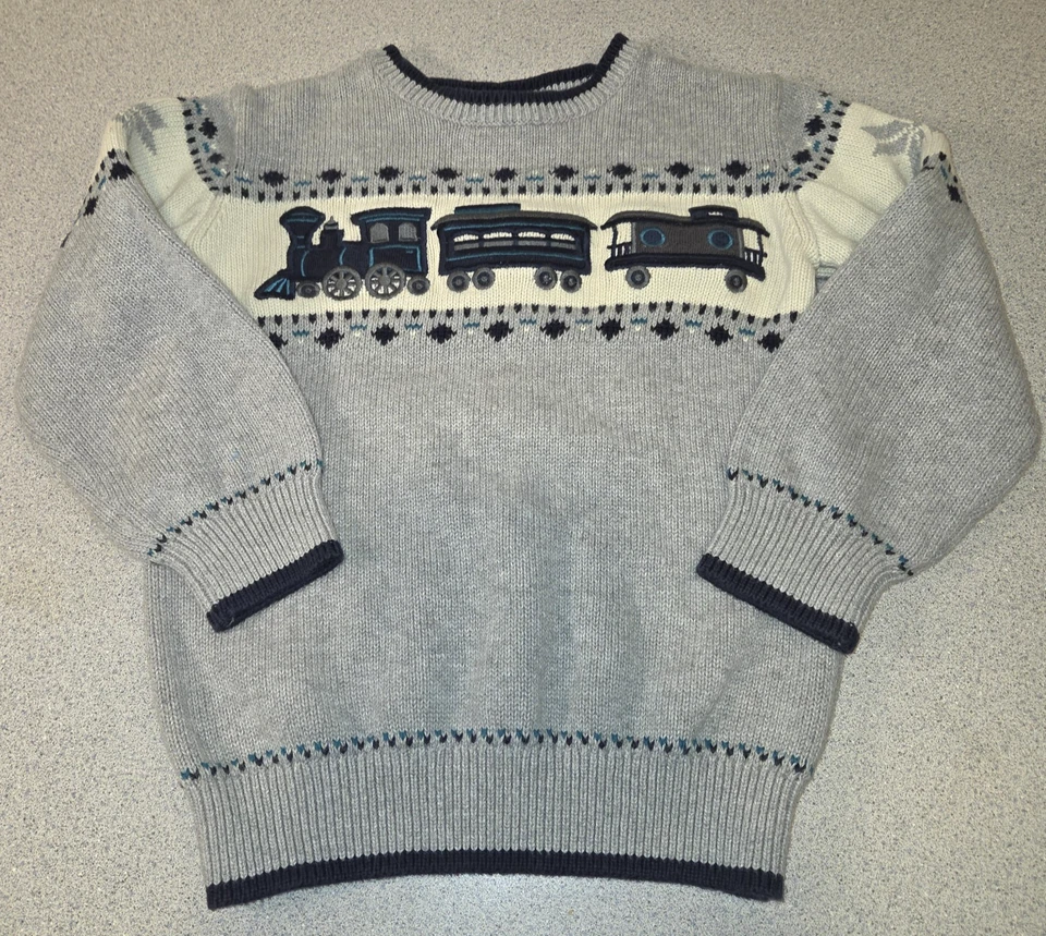 Dressed Up by Gymboree Weihnachten grau Strickpullover mit Schleppe Jungen 5T 100% Ctn