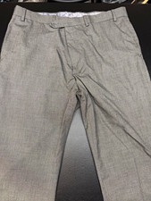 Chaps Gray Pleated Dress Pants Classic Fit Lined Herringbone 38x32 Dry Clean