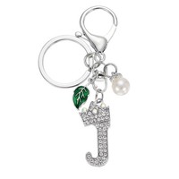 Bling Kronen Initialen SchlüSselanhäNger FüR Frauen Buchstabe A-Z Silber