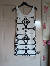 H & M white and black bodycon Aztec dress. Size small