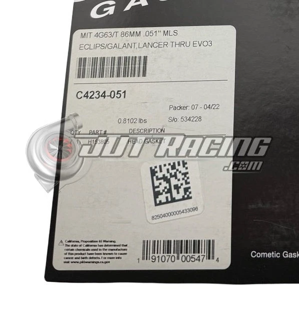 New Cometic MLS Head Gasket .051" 86mm for 1990-1994 Plymouth Laser RS 4G63 DSM - Image 4 of 4