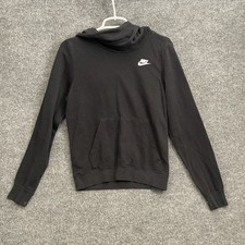 Nike Sportswear Club Hoodie Womens Sz S Fleece Funnel-Neck Pullover BV4526-010