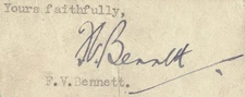 F. V. BENNETT - TYPED SENTIMENT SIGNED