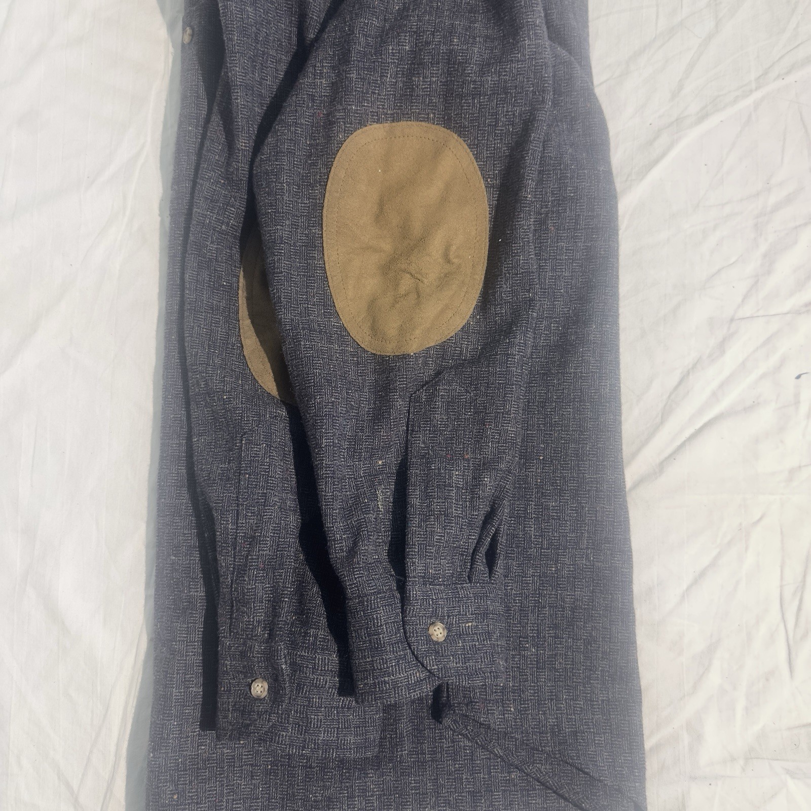 Pendleton Size L Grey Tweed  Elbow Patch Long Sle… - image 4