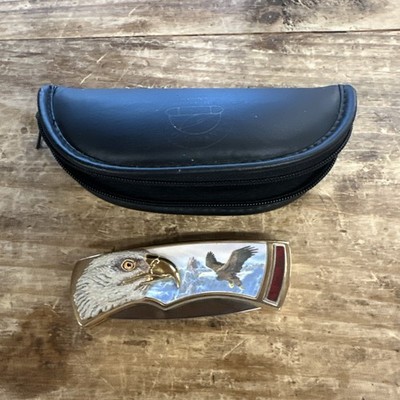 Franklin Mint Freedom Bald Eagle Knife Vintage With Pouch excellent condition