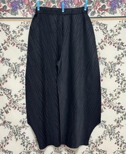 Issey Miyake Pleats Please Inspired Black Solid Pattern Causal Wide Legged Pants
