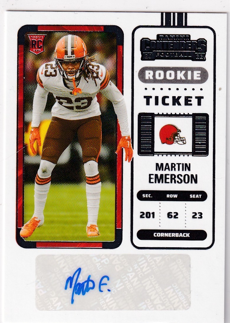 Martin Emerson Panini Contenders #180 Rookie Ticket Auto