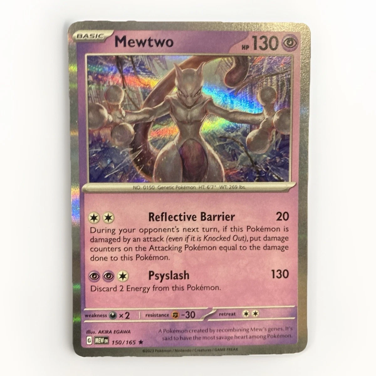 CARTE POK&Eacute;MON MEWTWO REVERSE 150/165 - EV3.5 MEW 151 - FR NEUVE EUR 4