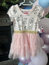 Disney Minnie Mickey Mouse 3T Pink Gray Gold Ballerina Tutu Dress NWT