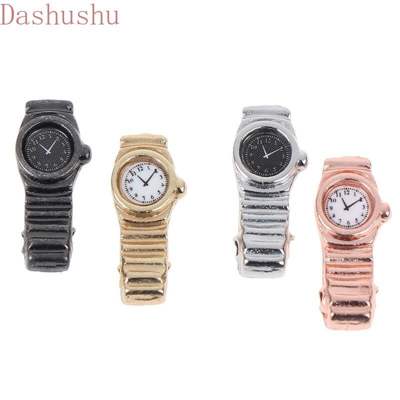 Miniature Vintage Dollhouse Scale 4PC Wrist Metal Decor 1:12 Watch Accessories - vintagewatches.pk