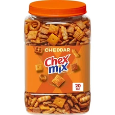 Chex Mix Cheddar Savory Snack Mix, Salty Snacks Tub, 20 oz