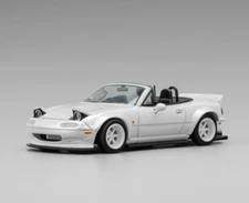 1/64 Metal MAZDA MIATA ROADSTER w/ Pop Up/Interior/ Model Car -WHITE-