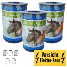 Weidezaunband 20 mm blau 600 m mit Zubeh&ouml;r,Weidezaun