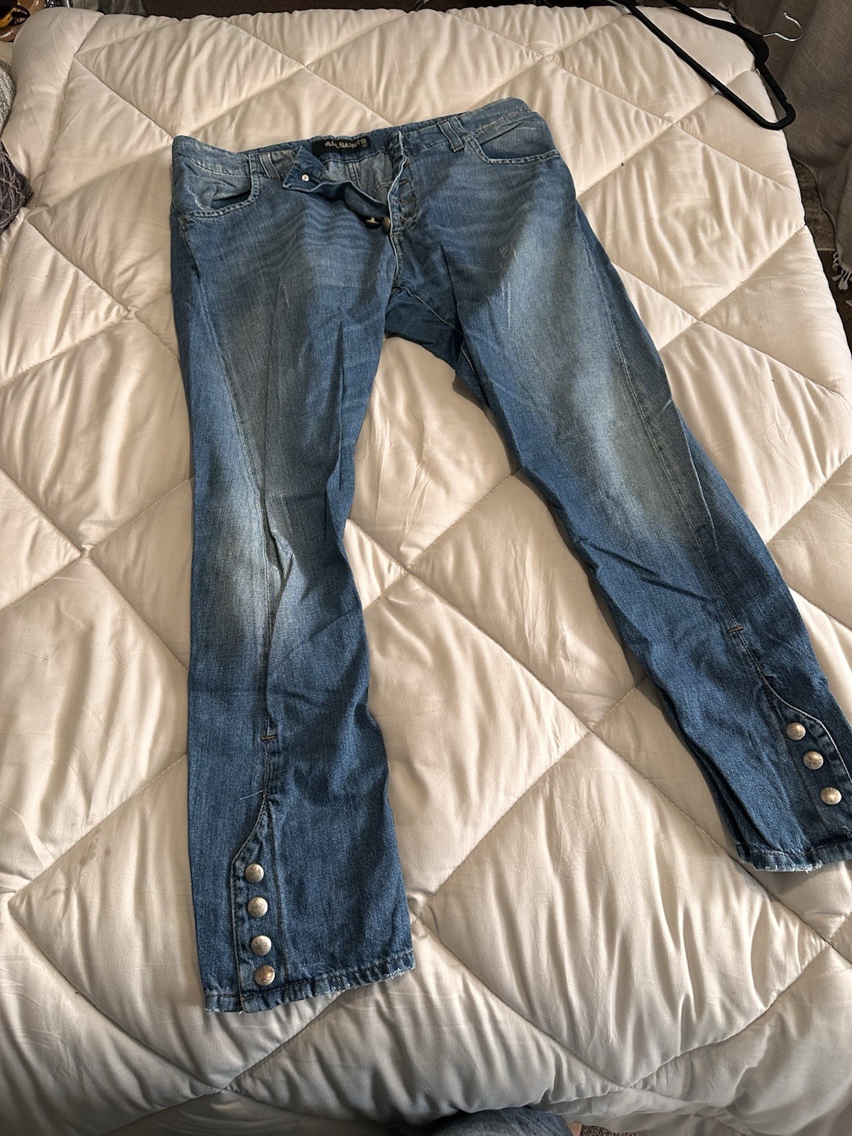Vintage AllSaints Twisted Slim Fit Jeans – Rare Size 32