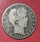 1913S US Barber SILVER Half Dollar "San Francisco" Mint! VG! Lower Mintage!