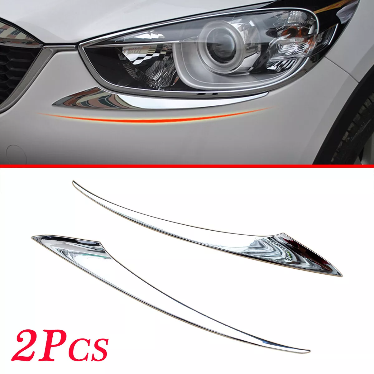 Headlight Front Light Trim Molding Cover Chrome Accessories For Mazda CX-5 12-16 |